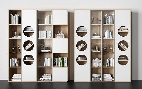 Modern Bookcase Solid Wood Bookcase 3d model