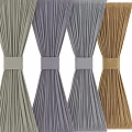 Multiple Colored Striped Curtains With Tie Bands For Modern Home Decor