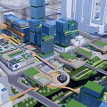 Modern Urban Architecture With Green Roofs Tall Buildings And Streets