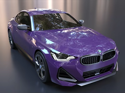 Sleek Purple BMW Coupe With Modern Exterior Design And Shiny Finish 3d model
