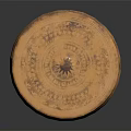 Golden Musical Instrument Drum With Artistic Carved Decorations And Ornamental Patterned Top