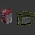 Green Military Weapon Storage Case With Red Cross Medical Box Design