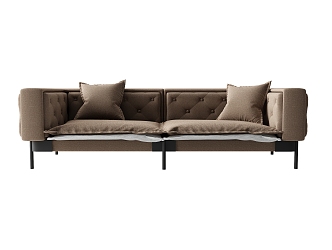 Modern double sofa multiplayer sofa 3d model