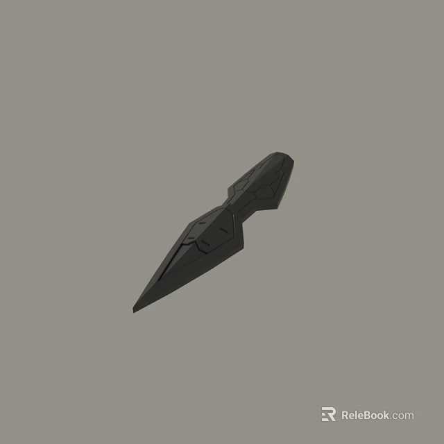 Black Geometric Sharp Object With Sleek Angular 3D Design Details 3d model 