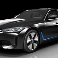 BMW Black Electric Sedan Featuring Modern Design And Blue Accents