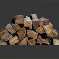 Natural Colored Stacked Firewood Logs Household Supplies For Home Heating Decor
