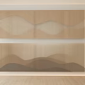Modern Wooden Room Divider With Striped Design Dual Panels And Earthy Tones