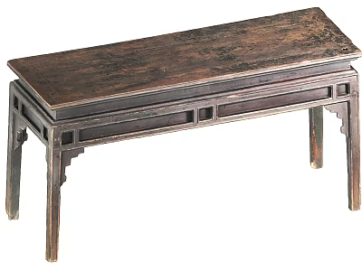 Traditional Chinese Wooden Bench With Ornate Carved Details And Classic Design 3d model