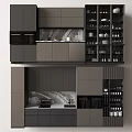 Modern Kitchen Interior With Gray Cabinets Marble Countertop And Appliances 3d model