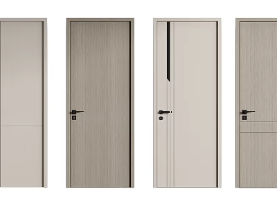 Modern Hinged Doors With Various Wooden Panel Designs And Sleek Interior Styles 3d model