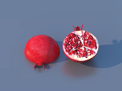 Pomegranate fruit food 3d model