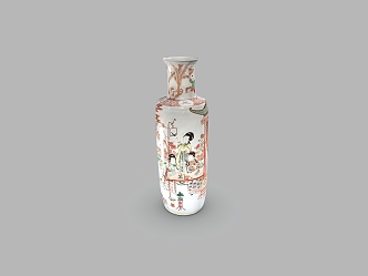 Chinese-style ceramic vase old object 3d model