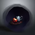Stylish Home Daily Essentials Teapot And Pomegranate On Decorative Tray