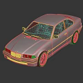 Silver Classic Coupe With Shiny Exterior Reflective Surface And Leather Interior 3d model