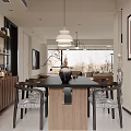 Modern Living Dining Room Interior With Sofa Coffee Table TV And Large Windows