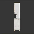 White Entryway Console Side Cabinet With Glass Doors And Storage Drawers