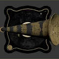 Classic Vintage Gramophone With Ornate Metal Horn And Decorative Turntable Base