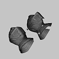 Classic Metal Hats With Perforated Patterns And Medieval Armor Style Displayed In Pair