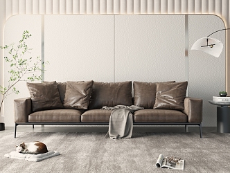 Modern Three-Seat Sofa 3d model