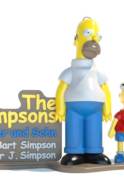 The Simpsons Homer and Bart Father Son Building Blocks Figure Set 3d model