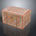 Colorful Geometric Pattern Decorative Wooden Box Ornament Set For Home Decor