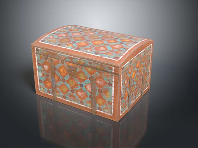 Colorful Geometric Pattern Decorative Wooden Box Ornament Set For Home Decor 3d model