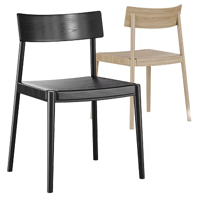 Modern Black and Light Wood Dining Chairs With Sleek Minimalist Design 3d model