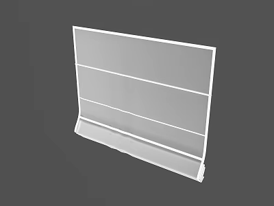 White Transparent Kitchen Curtain With Layered Design And Curved Bottom Edge 3d model