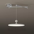 Modern Minimalist Pendant Light With Round White Shade And Silver Metal Bracket