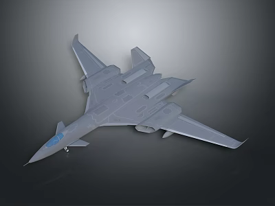 Grey Fighter Jet Model With Aerodynamic Design And Streamlined Structure 3d model