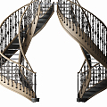 European-style spiral staircase staircase 3d model