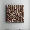 Modern Abstract Painting With Circular Patterns Brown White Black Dot Details 3d model