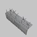 Industrial Protective Barrier Structure With Wooden Fence Sandbags Barbed Wire And Crossed Wooden Frames