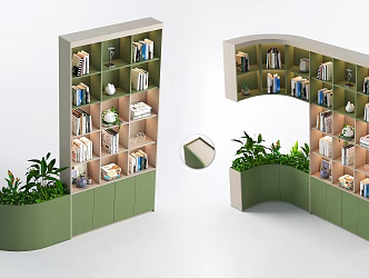 Creative corner bookcase 3d model