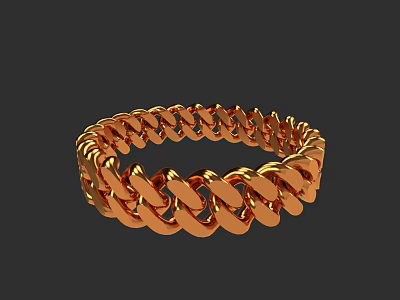 Fashionable Gold Braided Chain Bracelet With Intricate Woven Design And Shiny Finish 3d model