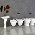 Wall-mounted toilet intelligent toilet combination 3d model