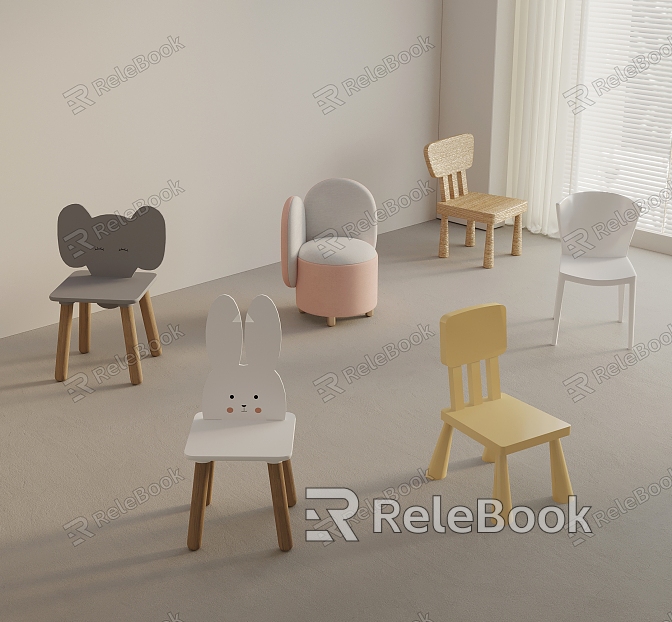 Modern Children's Chair Children's Sofa model