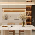 Modern Minimalist Living Dining Room With White Sofa Round Coffee Table Chandelier And Open Kitchen