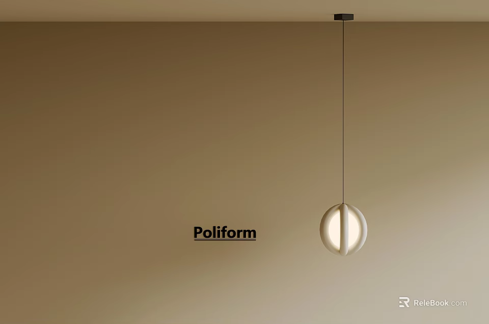 Poliform Modern Spherical Pendant Light With Soft Illumination On Beige Wall 3d model