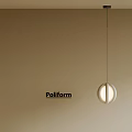 Poliform Modern Spherical Pendant Light With Soft Illumination On Beige Wall 3d model
