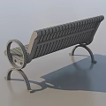 Wooden Slat Garden Landscape Bench With Curved Design And Metal Frame