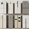 Modern Refrigerators And Freezers Collection With Various Door Designs And Neutral Colors
