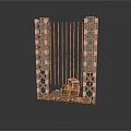 Miniature Lattice Frame Model With Support Structures And Central Small Building Platform