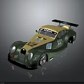 Morgan Green And Beige Race Car With Rear Wing Number 22 Racing Stickers