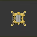 Advanced Lunar Lander With Golden Structure Blue Solar Panels And Landing Gear