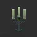 Stylish Classic Candelabra Featuring Three Illuminated Candles And Ornate Metal Base