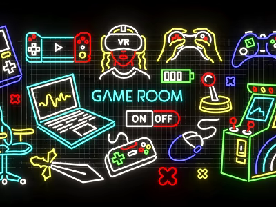 Games Decorative lights Neon games Neon lights 3d model Games Decorative lights Neon games Neon lights 3d model