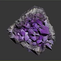 Decorative Ornament Set with Purple Crystal Cluster for Home Decor Accent