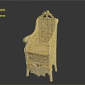 Elegant Classical Carved Armchair With Intricate Floral Patterns Ornate Backrest And Legs