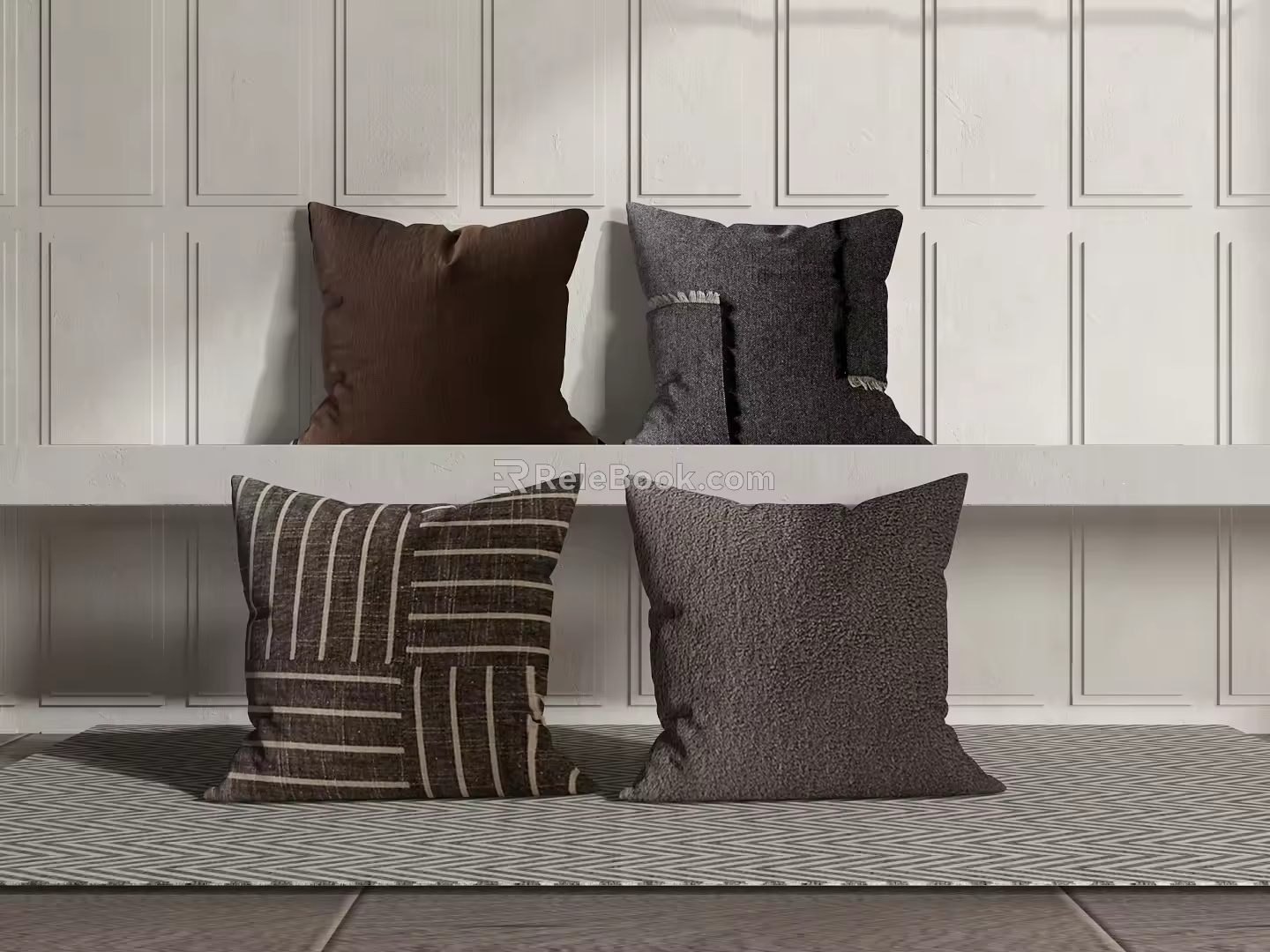 Fabric pillow combination 3d model
